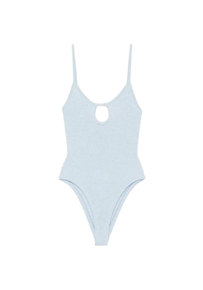 Hunza G Mia crinkle-effect cut-out swimsuit - Blue