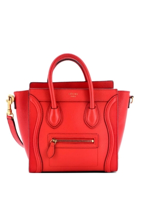 Celine Pre-Owned Luggage Bag Grainy Leather Nano crossbody bag - Red
