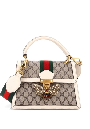 Gucci Pre-Owned Queen Margaret Top Handle Bag GG Coated Canvas with Leather Small satchel - White