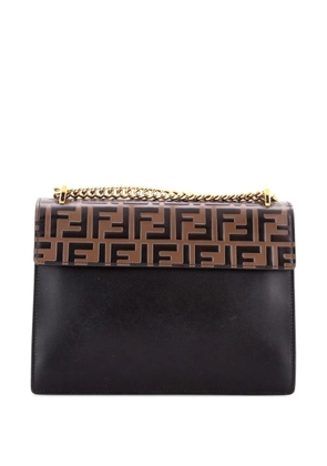 Fendi Pre-Owned Kan U Zucca Embossed Leather Medium shoulder bag - Black