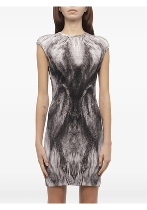 Alexander McQueen graphic-print cap-sleeve dress - Black