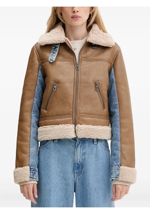 Desigual panelled-design zip-fastening jacket - Brown