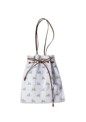 Miu Miu embroidered linen tote bag - White