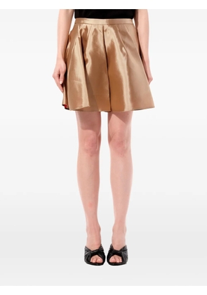 Balenciaga pleated satin-finish shorts - Brown