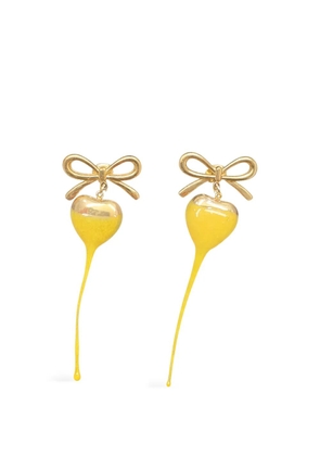 Ottolinger bow-detail heart-drop earrings - Gold