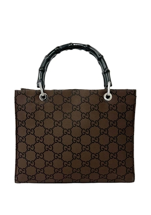 Gucci Pre-Owned 20th Century GG Nylon Bamboo satchel - Brown