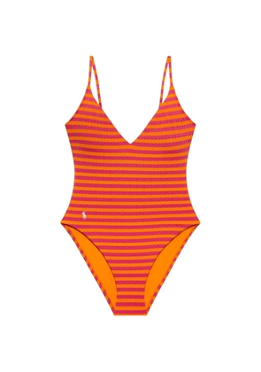 Polo Ralph Lauren cable-knit striped-pattern swimsuit - Pink