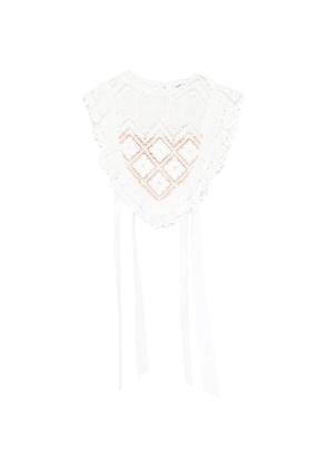 Self-Portrait guipure-lace ruffled top - White