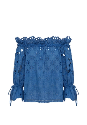Ermanno Scervino broderie-anglaise off-the-shoulder blouse - Blue