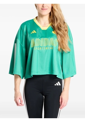 adidas 3-Stripes oversized cropped jersey - Green
