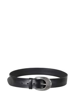 Orciani engraved-buckle leather belt - Black
