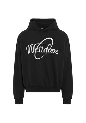 We11done logo-print dropped-shoulder hoodie - Black