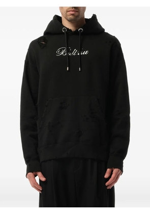 Mastermind Japan distressed logo-print hoodie - Black