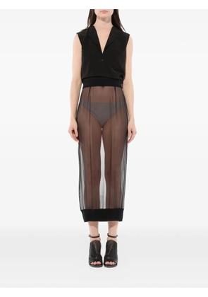 Givenchy sheer ribbed-trim skirt - Black