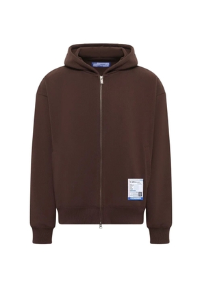 in･stru(men-tal). logo-appliqué zip-up hoodie - Brown