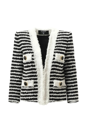 Balmain striped tweed jacket - Black