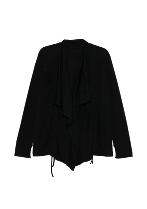 Yohji Yamamoto draped drawstring cardigan - Black
