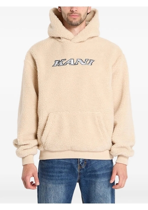 karl kani Teddy logo-detail hoodie - Neutrals