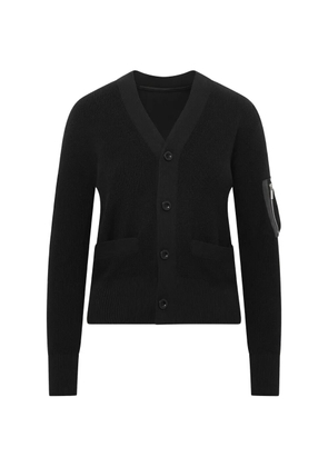 sacai panelled cardigan - Black
