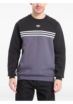 adidas crew neck stripe-detail sweatshirt - Black