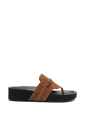 SANDRO buckle-detail suede sandals - Brown