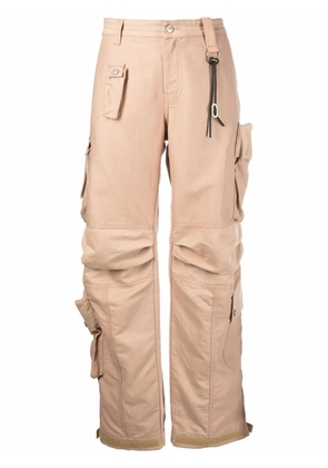 Diesel cotton-linen twill cargo pants - Neutrals