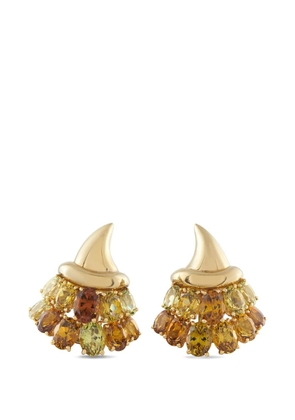 VERDURA garnet Cornucopia earrings - Gold