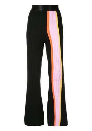 Ellery striped panel flared trousers - Black