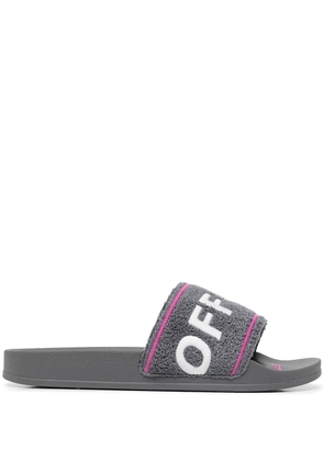 Off-White logo-print slides - Grey