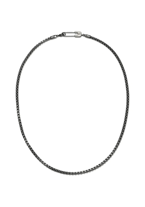 YOJ safety-pin box-chain necklace - Black