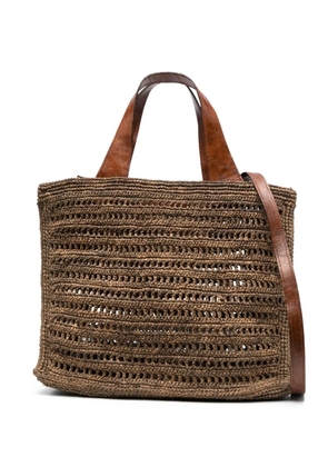 IBELIV woven straw tote bag - Brown