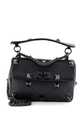 Valentino Garavani Pre-Owned Roman Stud Flap Bag Quilted Leather Medium crossbody bag - Black