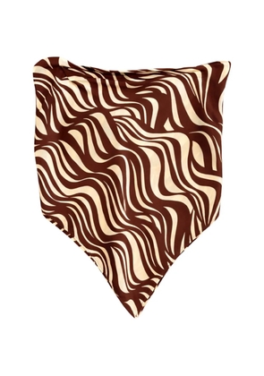 Enza Costa wave-print scarf top - Brown