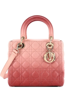Christian Dior Pre-Owned Lady Dior Bag Cannage Quilt Gradient Lambskin Medium satchel - Pink