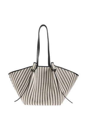 Yuzefi large Mochi striped woven shoulder bag - Neutrals