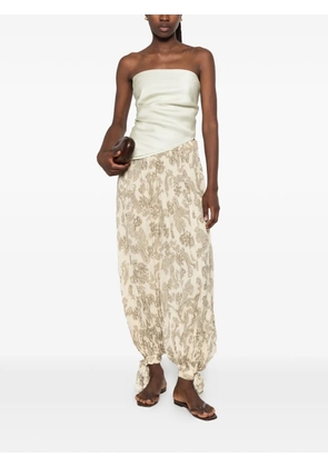 Hemant And Nandita Dani paisley-print tie-cuff trousers - Neutrals
