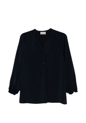 Hemisphere V-neck ruched-detail blouse - Blue