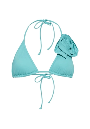 Moschino rose-detail bikini top - Blue