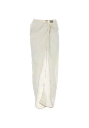 Le Kasha Qaraya0 knot-detail linen maxi skirt - White