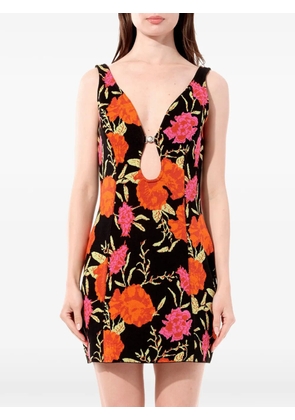 Balenciaga Oeillet floral-print dress - Black