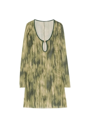 Matinée cut-out mesh-knit dress - Green