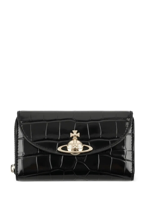 Vivienne Westwood Orb croc-effect wallet - Black