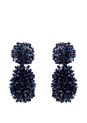 Oscar de la Renta beaded cluster drop earrings - Blue