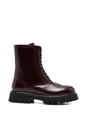 ADRIANNA FERETTI brogue-detail lace-up boots - Red