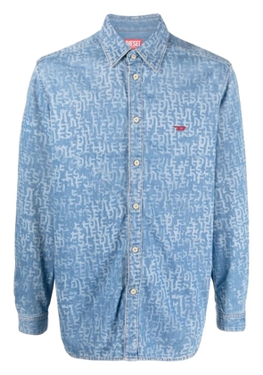 Diesel logo-print denim shirt - Blue