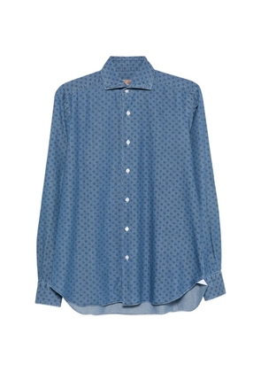 Barba floral-print long-sleeve shirt - Blue