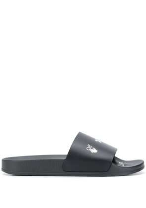 Off-White logo-print slides - Black