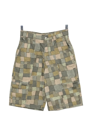 Maison Kitsuné checked shorts - Green