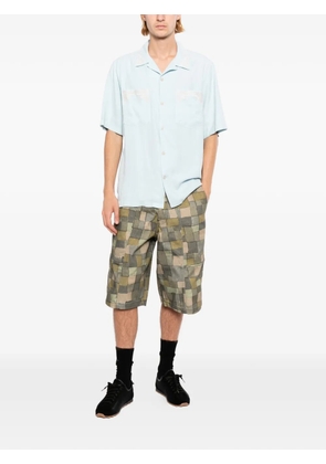 Maison Kitsuné checked shorts - Green