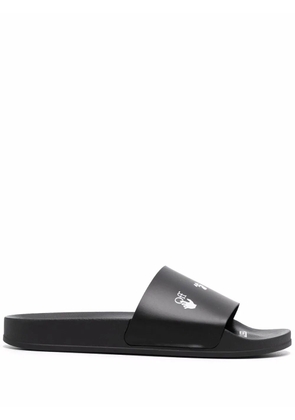 Off-White logo-print slides - Black